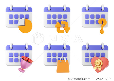 3d calendar icon set bundle 3d calendar icon set bundle 125639722