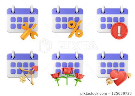3d calendar icon set bundle 3d calendar icon set bundle 125639723
