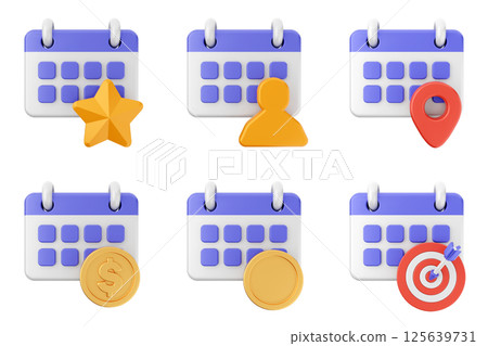 3d calendar icon set bundle 3d calendar icon set bundle 125639731