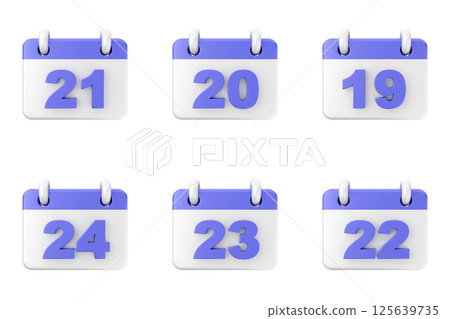 3d calendar icon set bundle 125639735