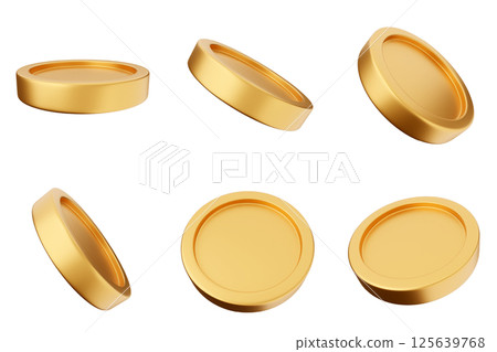 3d coin money currency finance payment investment icon set bundle 125639768