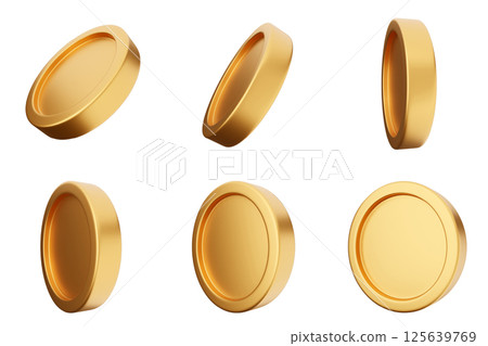 3d coin money currency finance payment investment icon set bundle 125639769