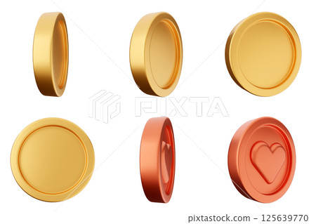 3d coin money currency finance payment investment icon set bundle 125639770
