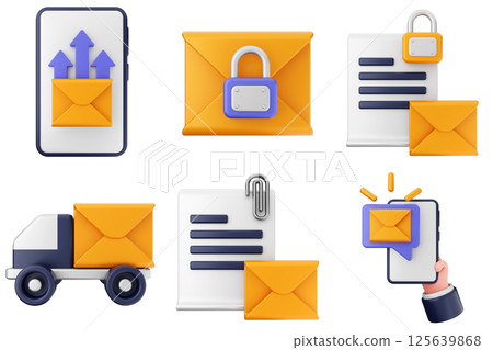 3d mail email message chat envelope icon set bundle 3d mail email message chat envelope icon set bundle 125639868