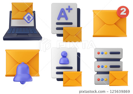 3d mail email message chat envelope icon set bundle 3d mail email message chat envelope icon set bundle 125639869