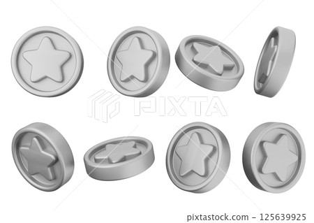 3d coins gold icon illustration 125639925