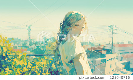 A woman looking far away A woman looking far away 125640716