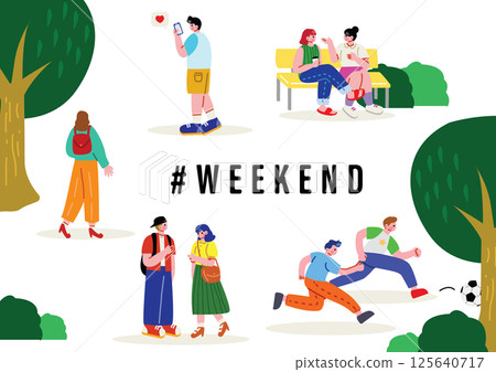 People spending time in the park 125640717