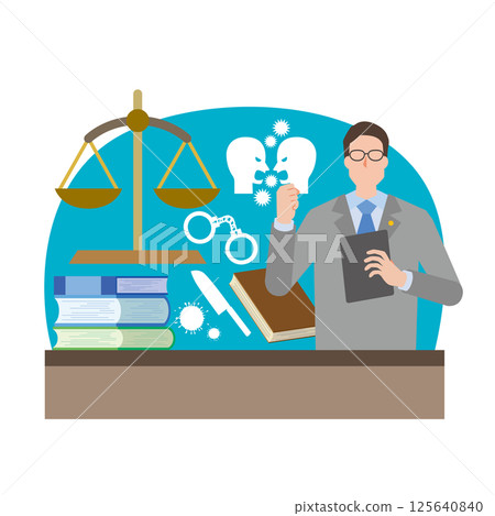 Illustration of a male lawyer 125640840