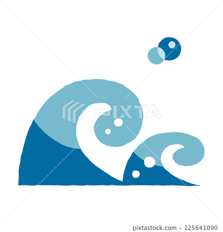 Wave splashes - Cute illustration of waves 125641090