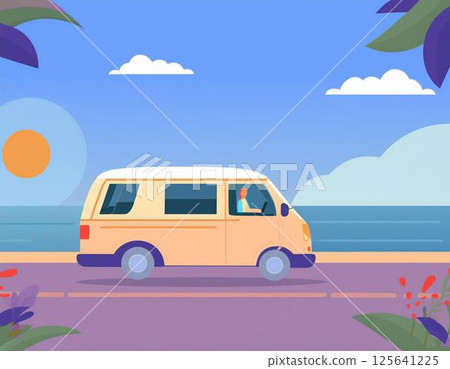開著麵包車四處轉悠的人 125641225