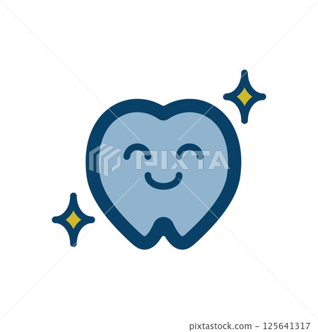 Smiling teeth character icon 125641317