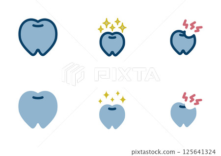 simple tooth icon set simple tooth icon set 125641324