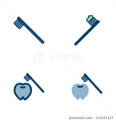 牙刷圖示插圖集 牙刷圖示插圖集 125641327