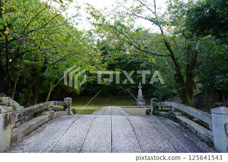 京都嵐山的一座寺廟的入口 京都嵐山的一座寺廟的入口 125641543