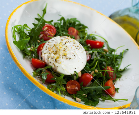 Salad with talian cheese burrata Salad with talian cheese burrata 125641951