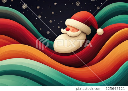 Colorful Christmas Design with Swirling Patterns Colorful Christmas Design with Swirling Patterns 125642121