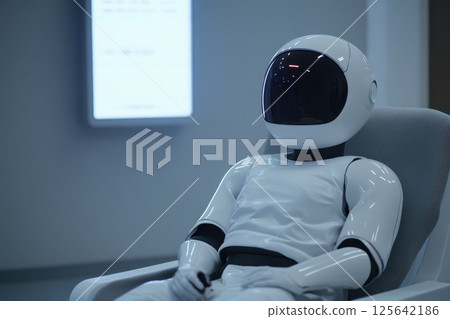 Humanoid Robot in a Sterile Medical Environment Waiting for a Doctor's Assistance 125642186