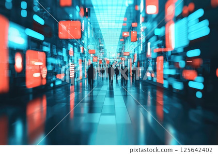 Abstract 3D Representation of a Shopping Mall 125642402