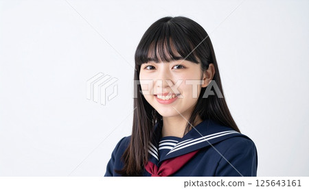High school girl turned around 125643161