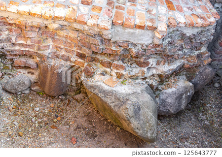 Old Brest Fortress castle building wall gate ruins texture Belarus. Old Brest Fortress castle building wall gate ruins texture Belarus. 125643777