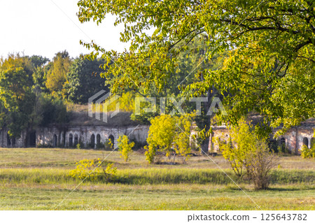 Brest Fortress castle building walls gates ruins in nature Belarus. 125643782