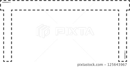Dotted line of home furniture. Table. 125643967