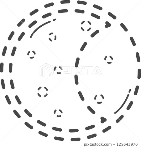 Dotted climate change illustration. Half moon. 125643970