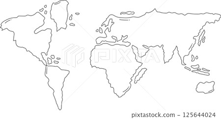 World map illustration for coloring. World map illustration for coloring. 125644024