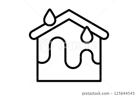 Simple icon vector illustration of a leaky house 125644545