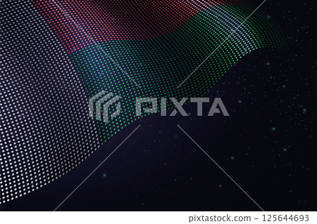 Madagascar digital flag made of dots over a starry background 125644693