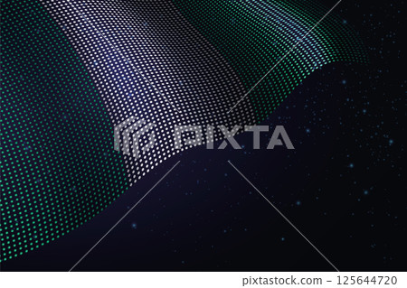 Nigeria digital flag made of dots over a starry background 125644720