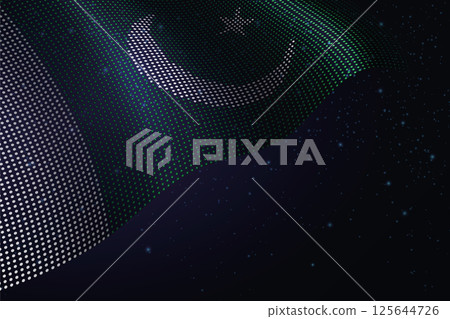Pakistan digital flag made of dots over a starry background Pakistan digital flag made of dots over a starry background 125644726