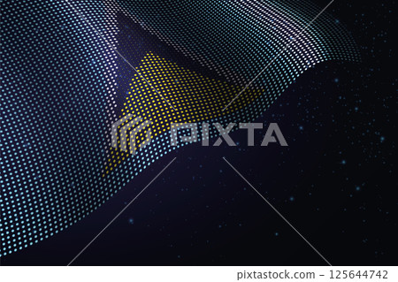 Saint Lucia digital flag made of dots over a starry background 125644742