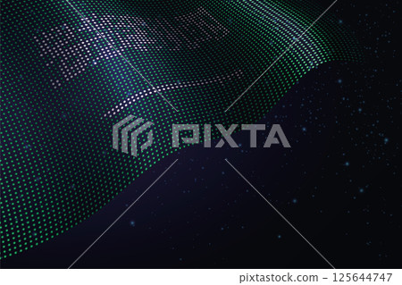 Saudi Arabia digital flag made of dots over a starry background 125644747