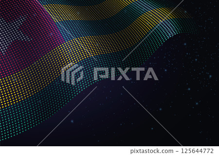 Togo digital flag made of dots over a starry background 125644772