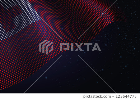 Tonga digital flag made of dots over a starry background 125644773