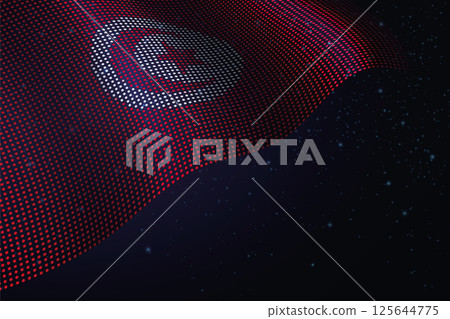 Tunisia digital flag made of dots over a starry background 125644775