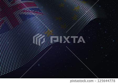 Tuvalu digital flag made of dots over a starry background 125644778