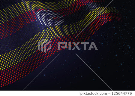 Uganda digital flag made of dots over a starry background 125644779