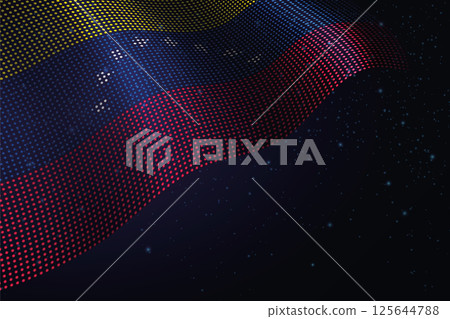 Venezuela digital flag made of dots over a starry background Venezuela digital flag made of dots over a starry background 125644788