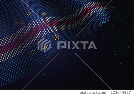 Cape Verde digital flag made of dots over a starry background 125644837