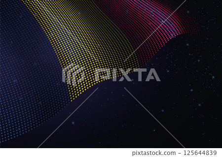Chad digital flag made of dots over a starry background Chad digital flag made of dots over a starry background 125644839