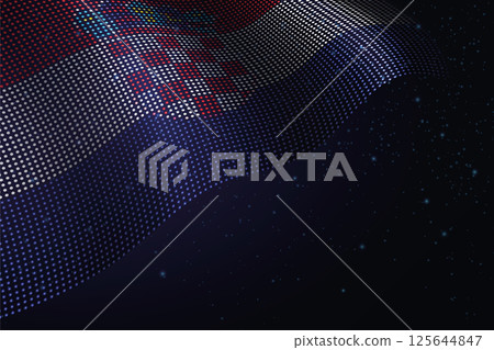 Croatia digital flag made of dots over a starry background Croatia digital flag made of dots over a starry background 125644847