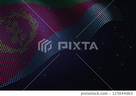 Eritrea digital flag made of dots over a starry background Eritrea digital flag made of dots over a starry background 125644863