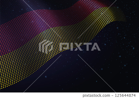 Germany digital flag made of dots over a starry background Germany digital flag made of dots over a starry background 125644874