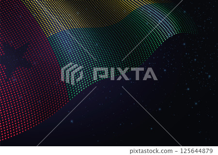 Guinea-Bissau digital flag made of dots over a starry background Guinea-Bissau digital flag made of dots over a starry background 125644879