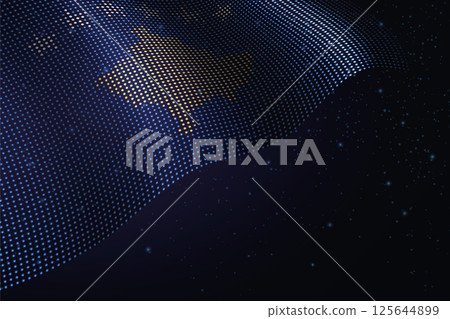 Kosovo digital flag made of dots over a starry background Kosovo digital flag made of dots over a starry background 125644899
