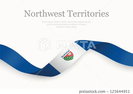 Northwest Territories flag on Waving ribbon. Province of Canada Northwest Territories flag on Waving ribbon. Province of Canada 125644951