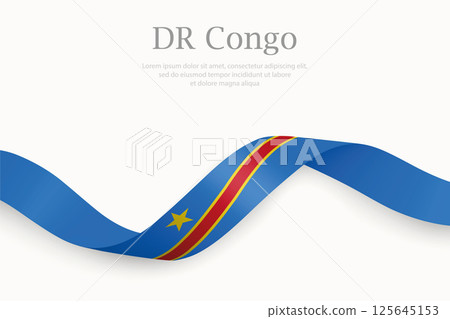 DR Congo flag on Waving ribbon DR Congo flag on Waving ribbon 125645153